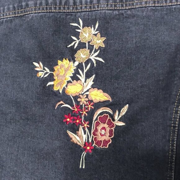 COLDWATER CREEK Women's Embroidered Denim Truckers Jacket SP - Picture 5 of 8
